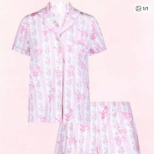 LoveShackFancy Pink Floral Pajama Set